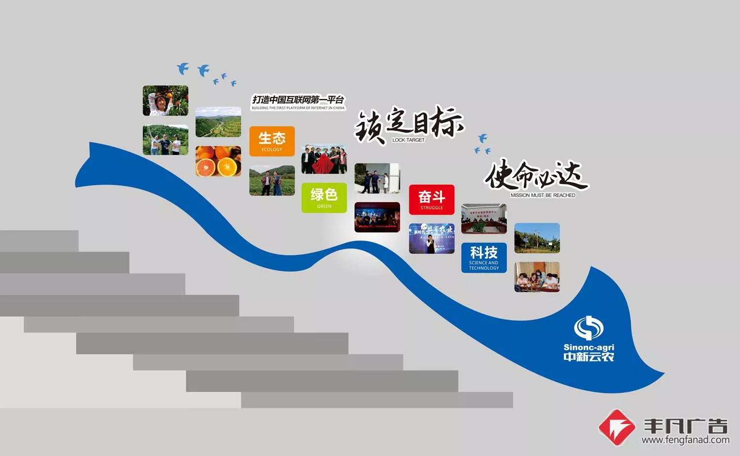 赣州企业文化墙-公司楼道文化墙-公司图片墙
